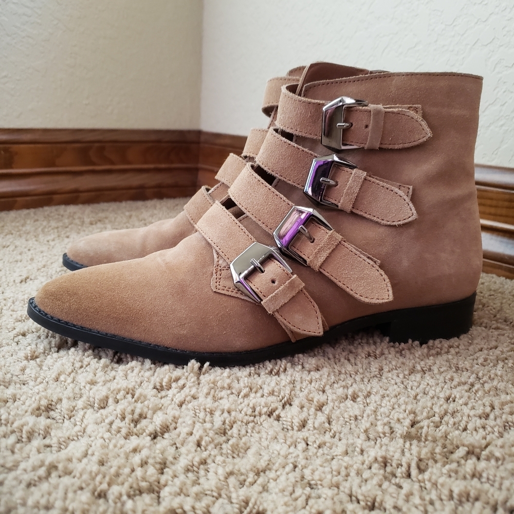 Asos Design Alissa Buckled Flat Boots
